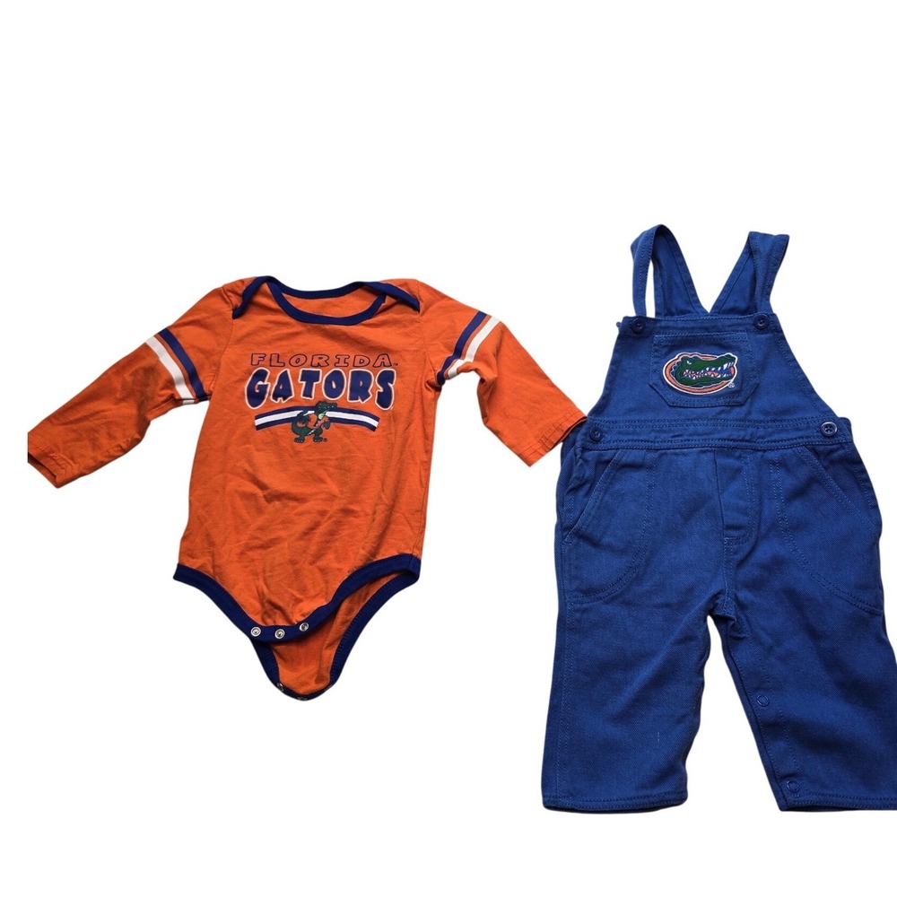 Colosseum Florida Gators Bodysuit Overalls Set Orange Blue Infant 6-12M
